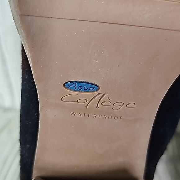 Aqua College Nan Black Leather Waterproof Slip On Mules Womens Size 6 NEW - Picture 9 of 14